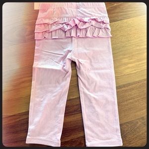 Pink Leggings with Ruffled Back Side